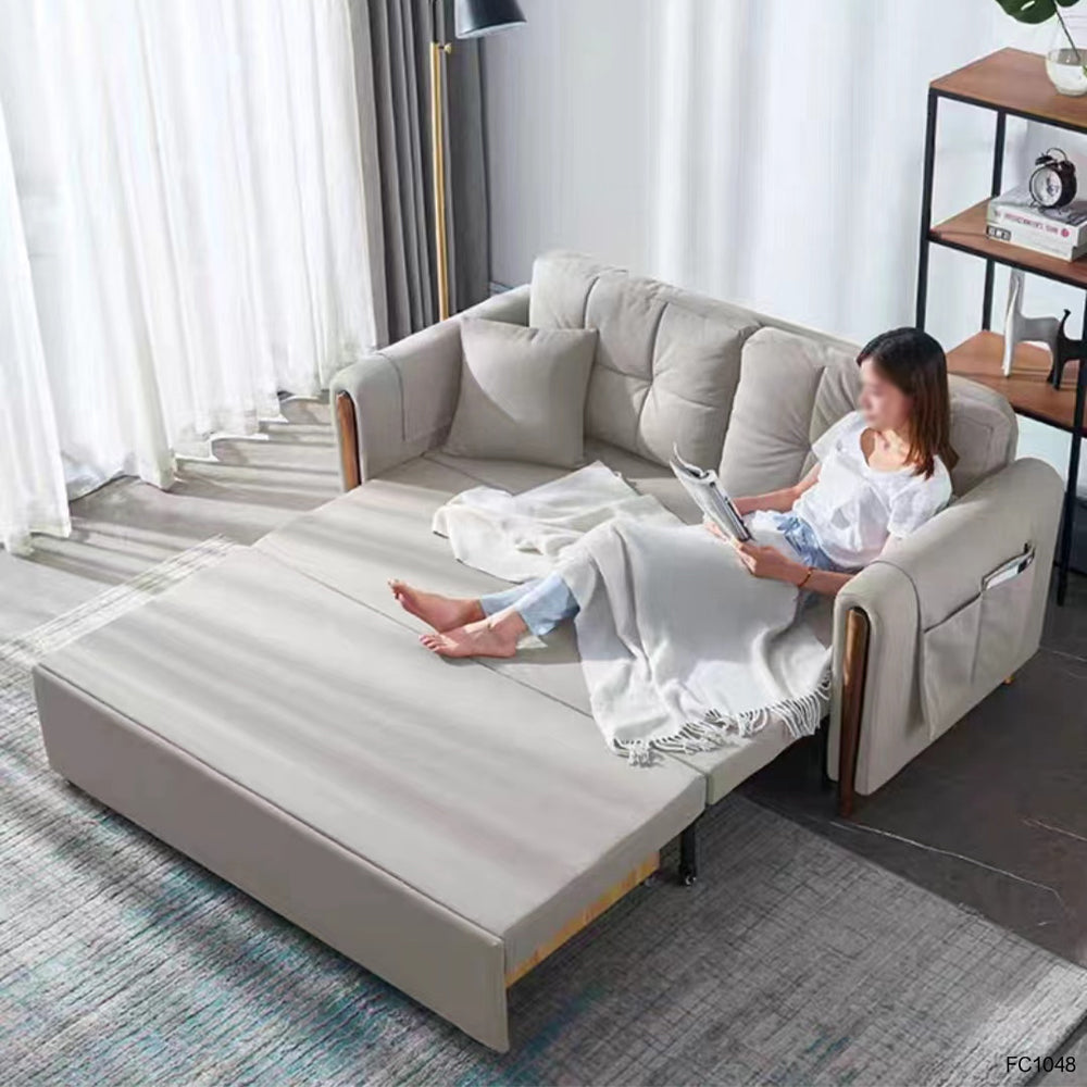 LUXORA FC1048 130/150/180/210cm Solid Wood Frame Sofa / Sofa Bed