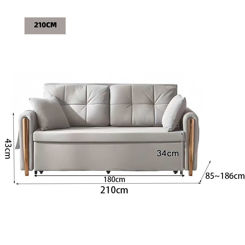 LUXORA FC1048 130/150/180/210cm Solid Wood Frame Sofa / Sofa Bed