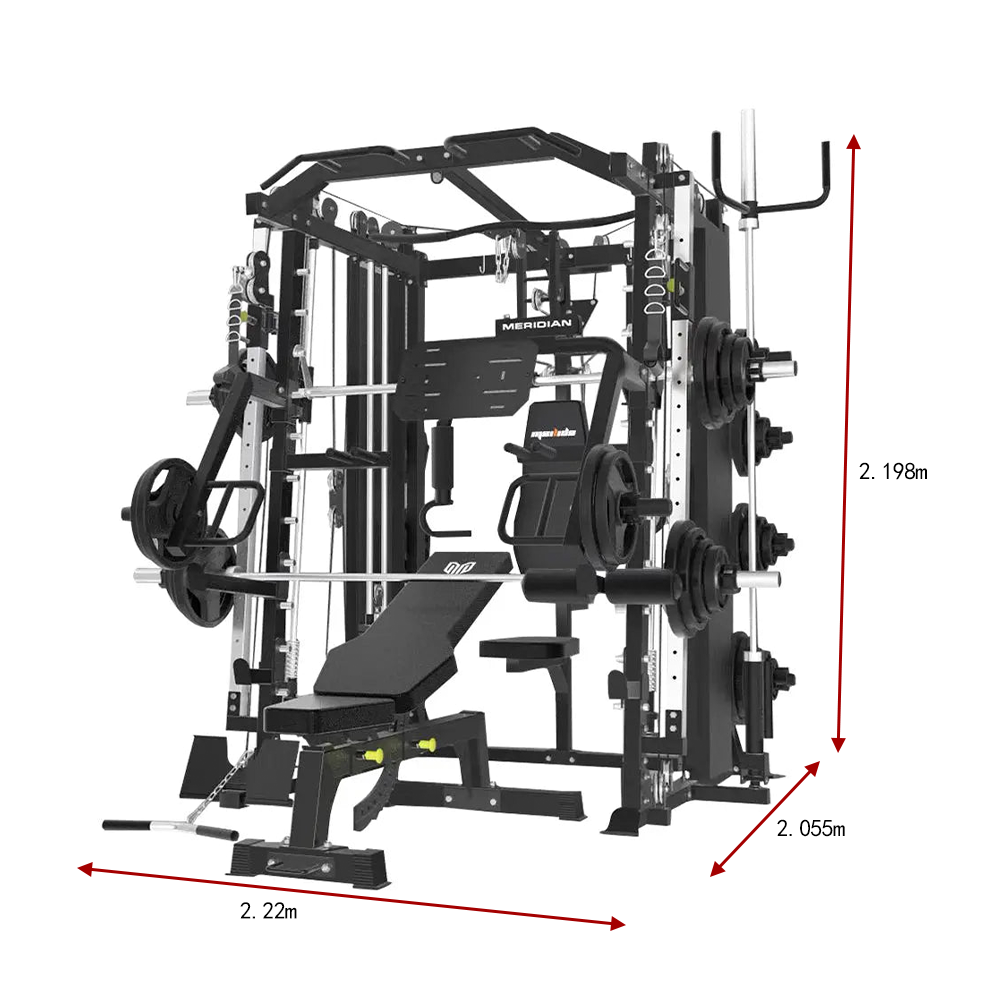 MERIDIAN K12 Exercise Fitness Equipment Machine 2x90kg Weight Plates Home Gym Smith Machine