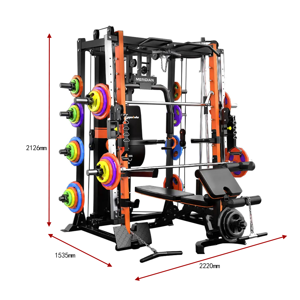 MERIDIAN Q8 Multi-functional Squat Rack Pull-Up Bar Weight Train Equipment Home Gym Smith Machine