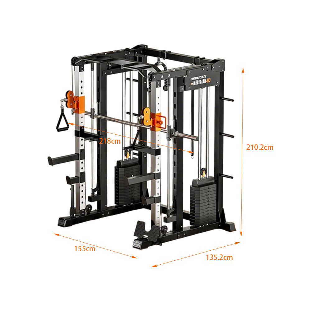MERIDIAN H3 146 Steel Stable Structure Multi-Functional Home Power Training Squat Rack  Home Gym Smith Machine