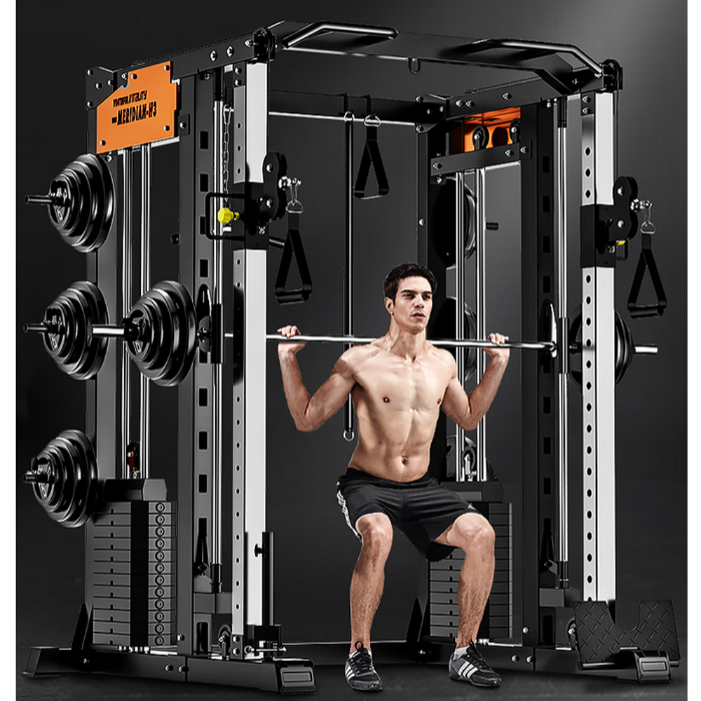 MERIDIAN HS1 Multi Function Power Rack Squat Cage Weight Train Equipment Home Gym Smith Machine