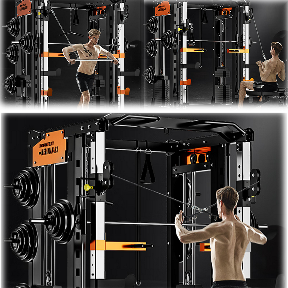 MERIDIAN HS1 Multi Function Power Rack Squat Cage Weight Train Equipment Home Gym Smith Machine