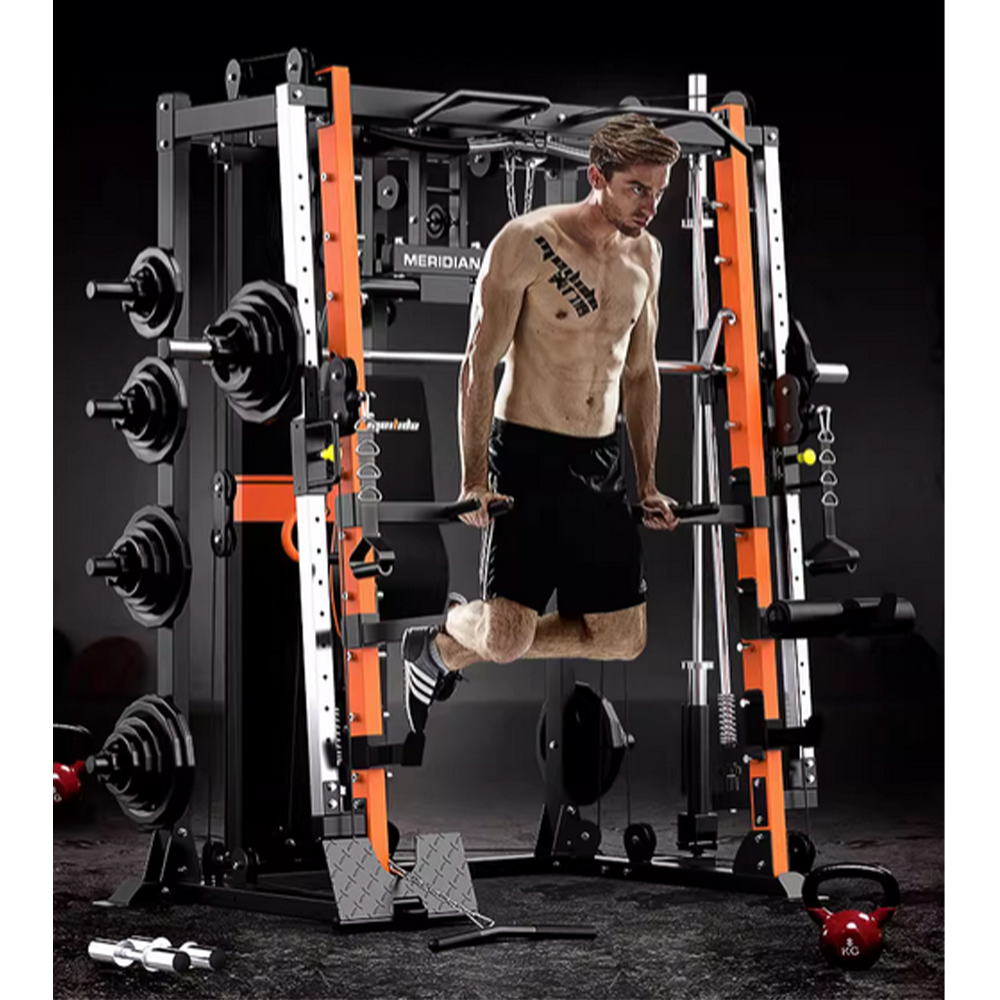 MERIDIAN Q8 Multi Function Power Rack Squat Cage Weight Train Equipment Smith Gantry Crane Machine Home Gym Smith Machine