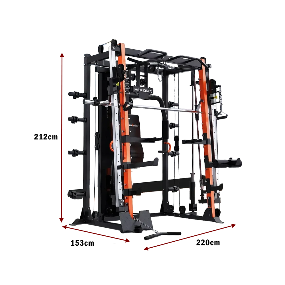 MERIDIAN Q8 Multi Function Power Rack Squat Cage Weight Train Equipment Smith Gantry Crane Machine Home Gym Smith Machine