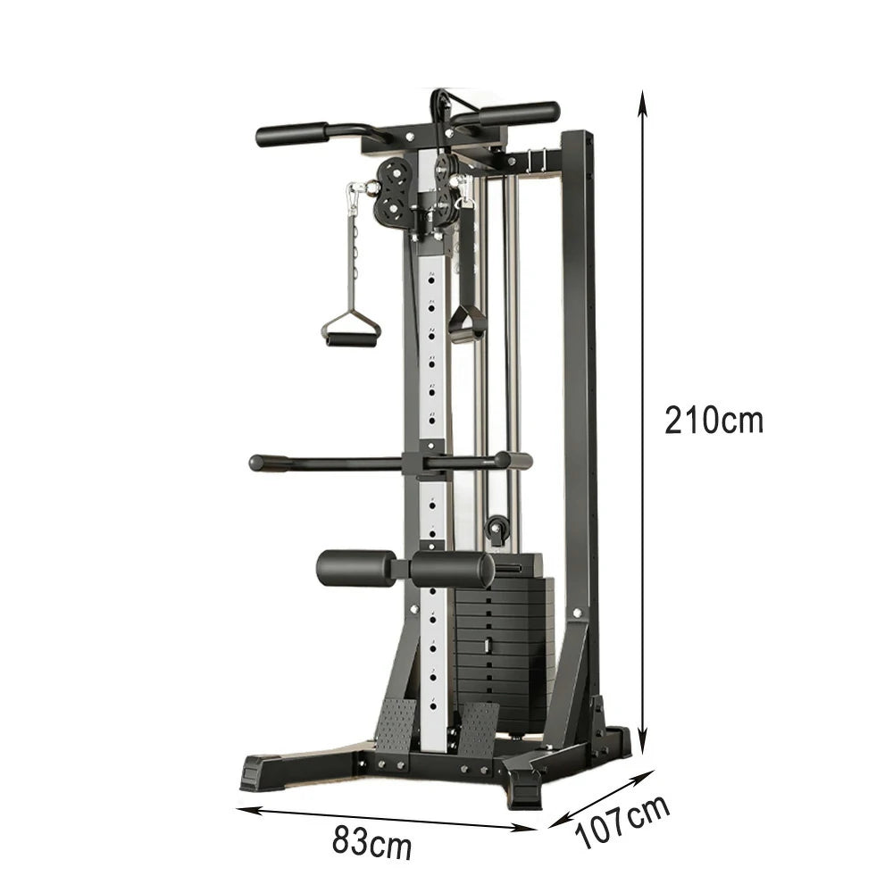 MERIDIAN Multi-Functional Home Gym Machine - Double Pulley 70KG Weight Stack, 300kg Max Load - Black