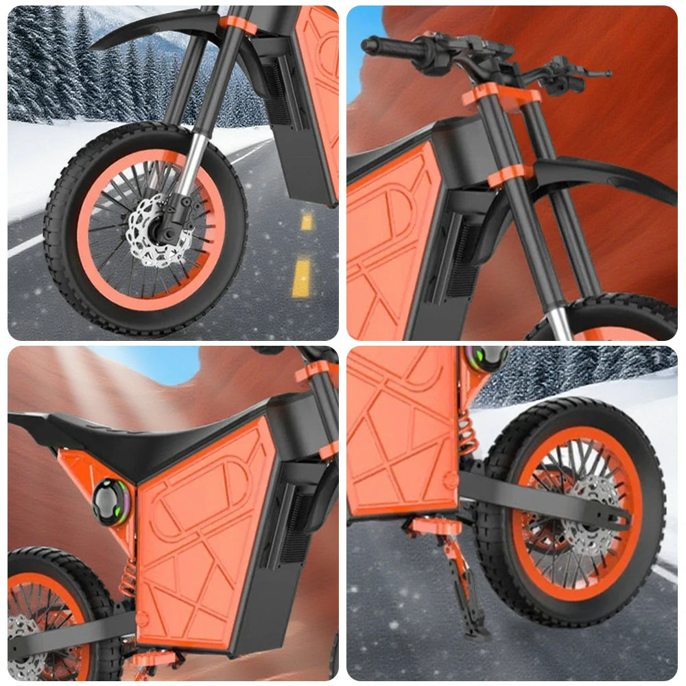 GLIDER Electric Scooter - 1500W Brushless Motor, 52V18 Lithium Battery, 60km/h Adjustable Speed, Dual Disc Brakes, 120kg Load Capacity, Side Safety Lights