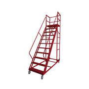 GROVIA 250cm Platform Height  10-step Ladder With Wheels Warehouse Staircase