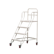 GROVIA 100cm Platform Height 4-step Ladder With Wheels Warehouse Staircase