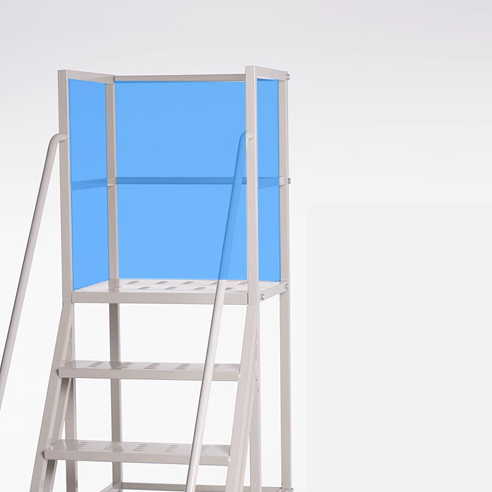 GROVIA 130cm Platform Height  5-step Ladder With Wheels Warehouse Staircase