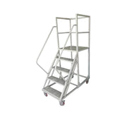 GROVIA 130cm Platform Height  5-step Ladder With Wheels Warehouse Staircase