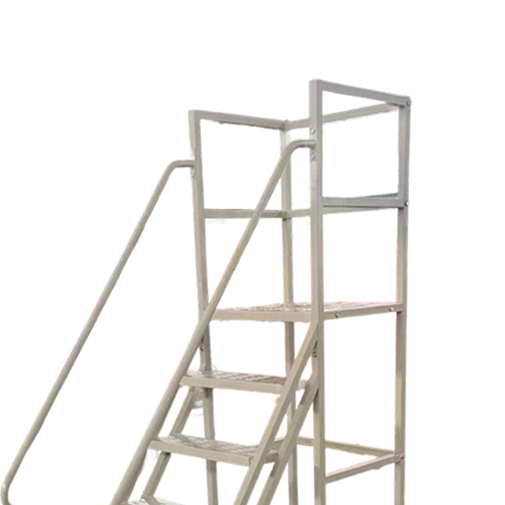 GROVIA 150cm Platform Height  6-step Ladder With Wheels Warehouse Staircase