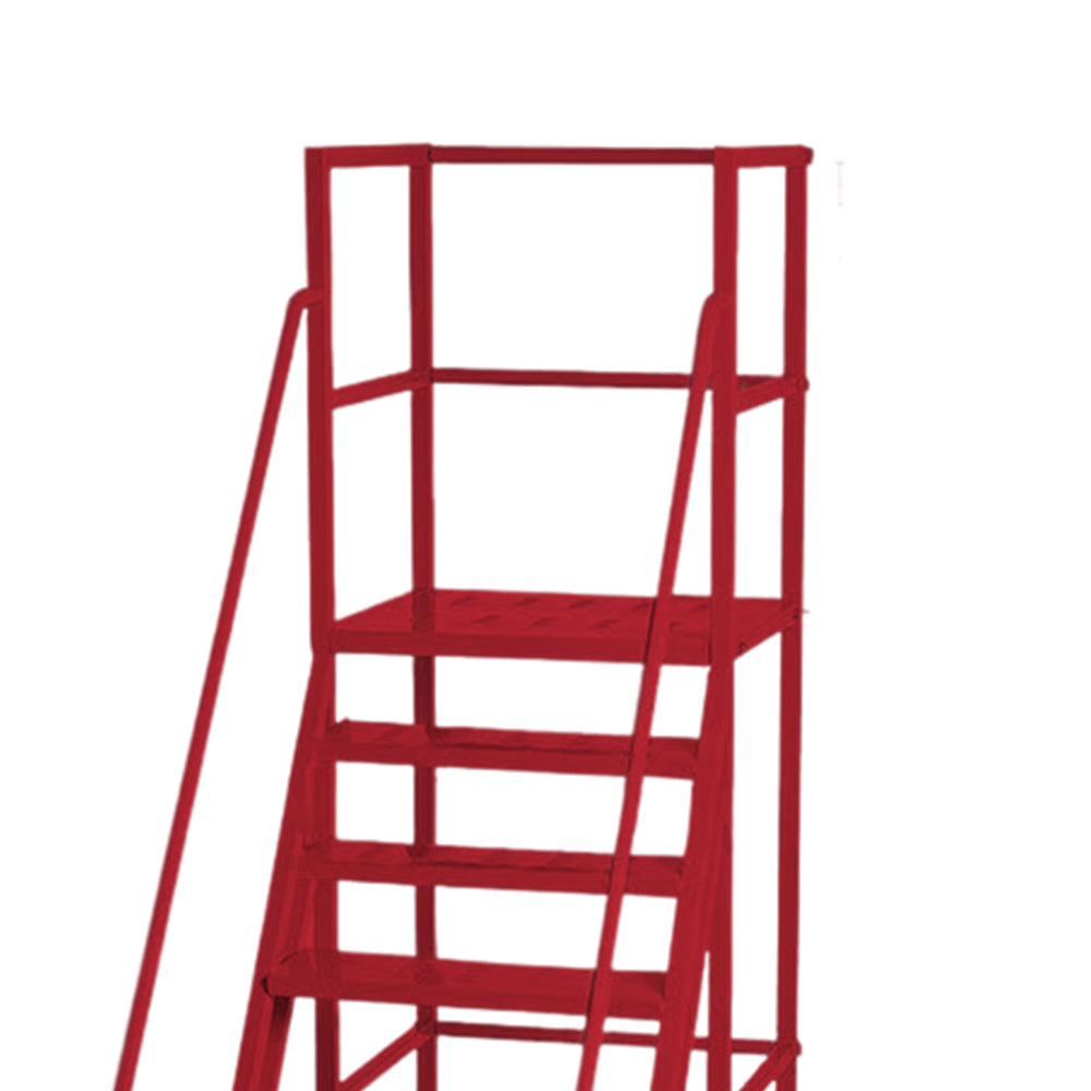 GROVIA 250cm Platform Height  10-step Ladder With Wheels Warehouse Staircase