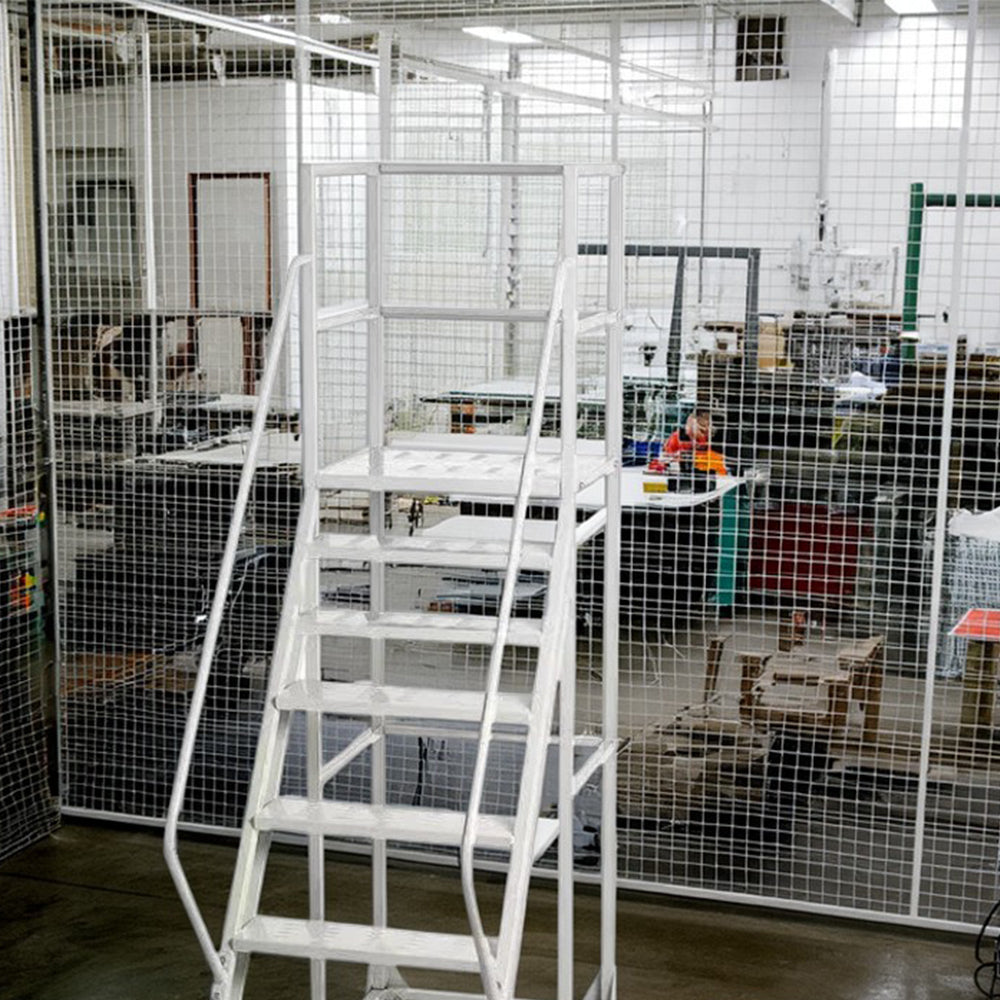 GROVIA 200cm Platform Height 8-step Ladder With Wheels Warehouse Staircase