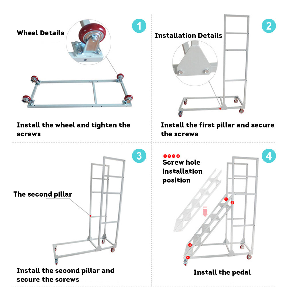 GROVIA 220cm(H) 6-step Steel Freight ladder Warehouse Staircase