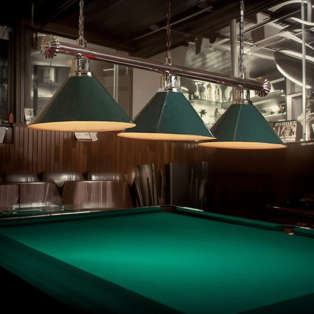 Premium Quality Silver Hollow Rail Heavy Duty Shades Pool Table Light