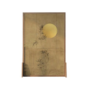 LIVARA Withered Leaf Pattern Screen Made Of Solid Wood White Wax Wood And Mongolian Pine Featuring Eastern Style Home Decor