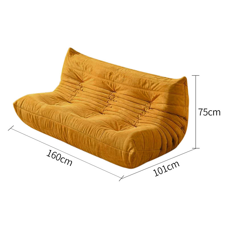 LIVARA B001 84/90/130/160CM Length Yellow Minimalist Style Dual-Layer High-Resilience Foam Compressed Sofa