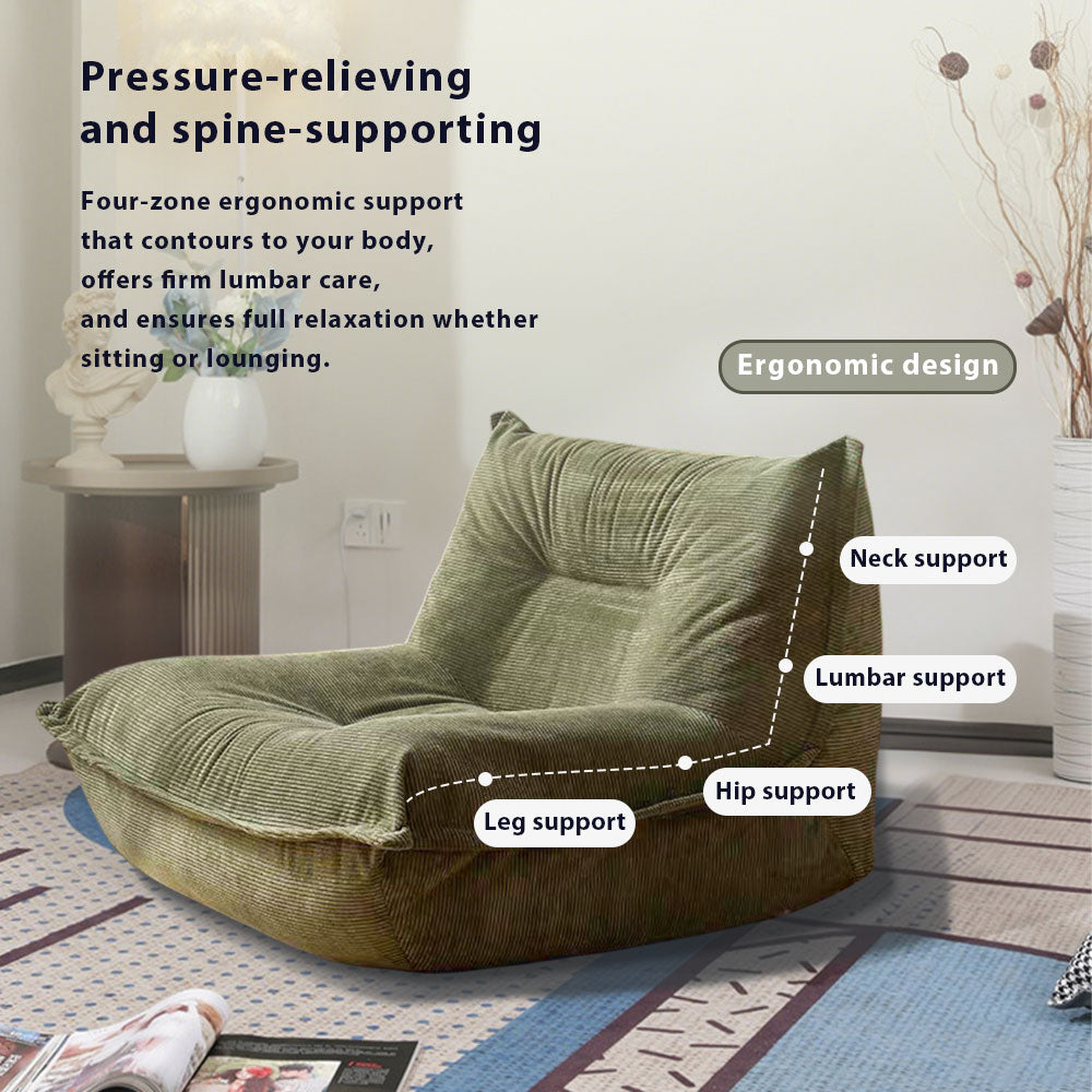 LIVARA B002 90CM Length Green&Grey Minimalist Style Dual-Layer High-Resilience Foam Compressed Sofa