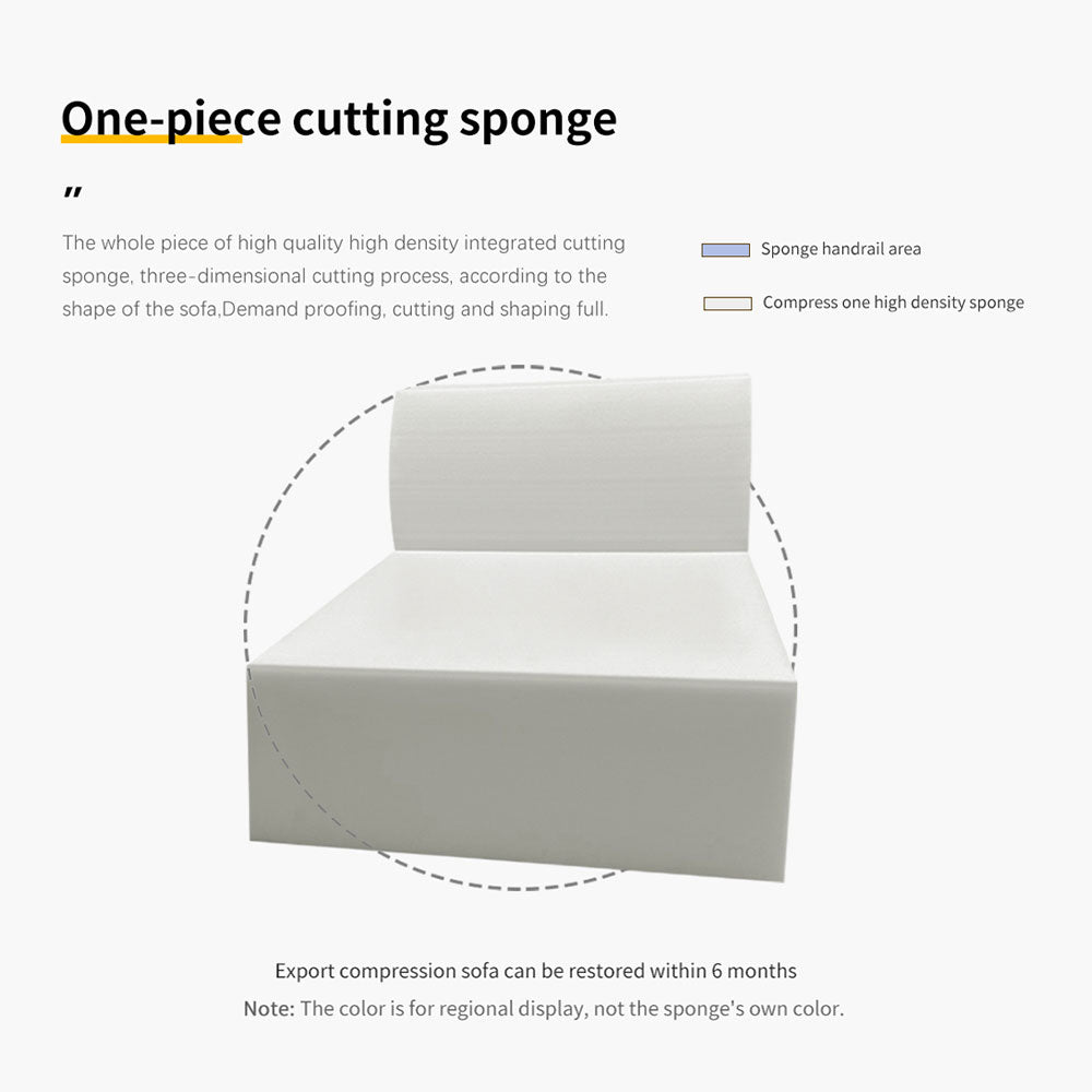 LIVARA B003 80/155CM Length Yellow&White Minimalist Style Dual-Layer High-Resilience Foam Compressed Sofa