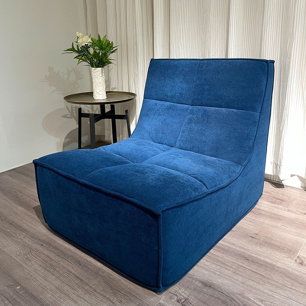 LIVARA B004 90CM Length Blue Dual-Layer High-Resilience Foam Compressed Sofa