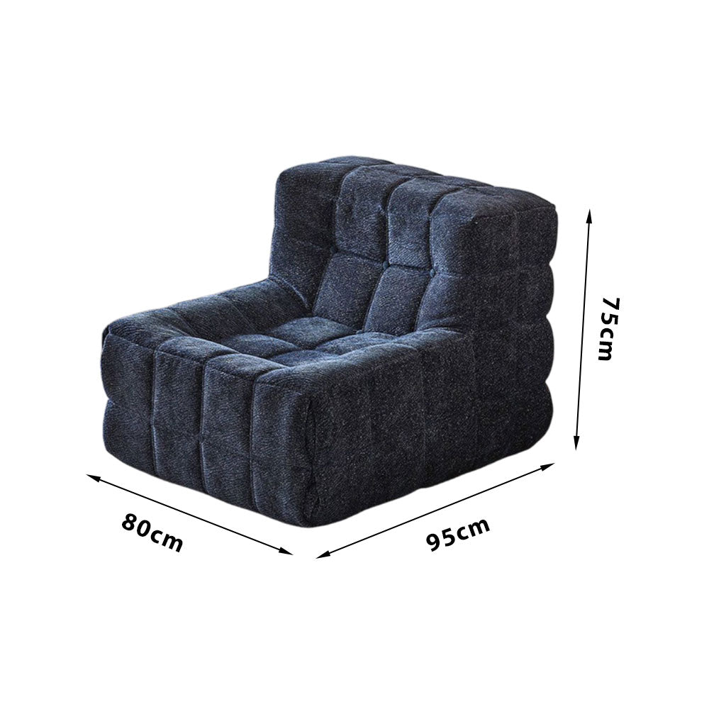 LIVARA B006 80/160CM Length Blue&Yellow Minimalist Style Dual-Layer High-Resilience Foam Compressed Sofa