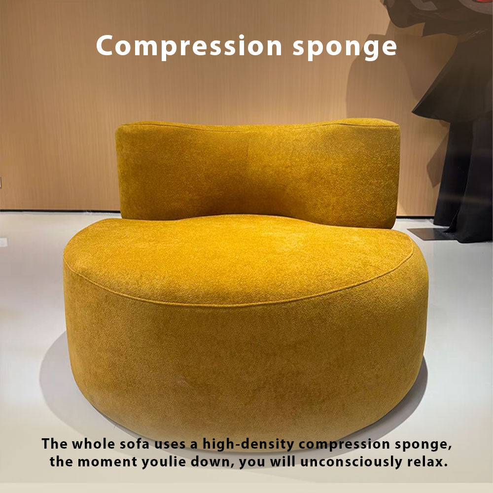 LIVARA B009 80/100CM Length Yellow Minimalist Style Dual-Layer High-Resilience Foam Compressed Sofa