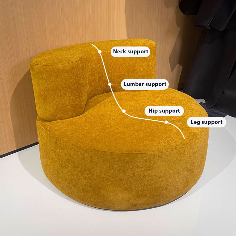 LIVARA B009 80/100CM Length Yellow Minimalist Style Dual-Layer High-Resilience Foam Compressed Sofa