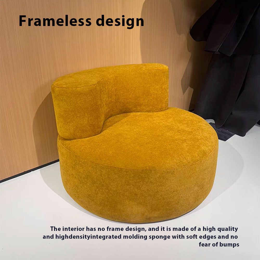 LIVARA B009 80/100CM Length Yellow Minimalist Style Dual-Layer High-Resilience Foam Compressed Sofa