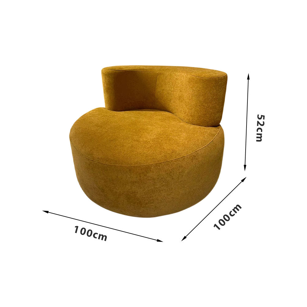 LIVARA B009 80/100CM Length Yellow Minimalist Style Dual-Layer High-Resilience Foam Compressed Sofa