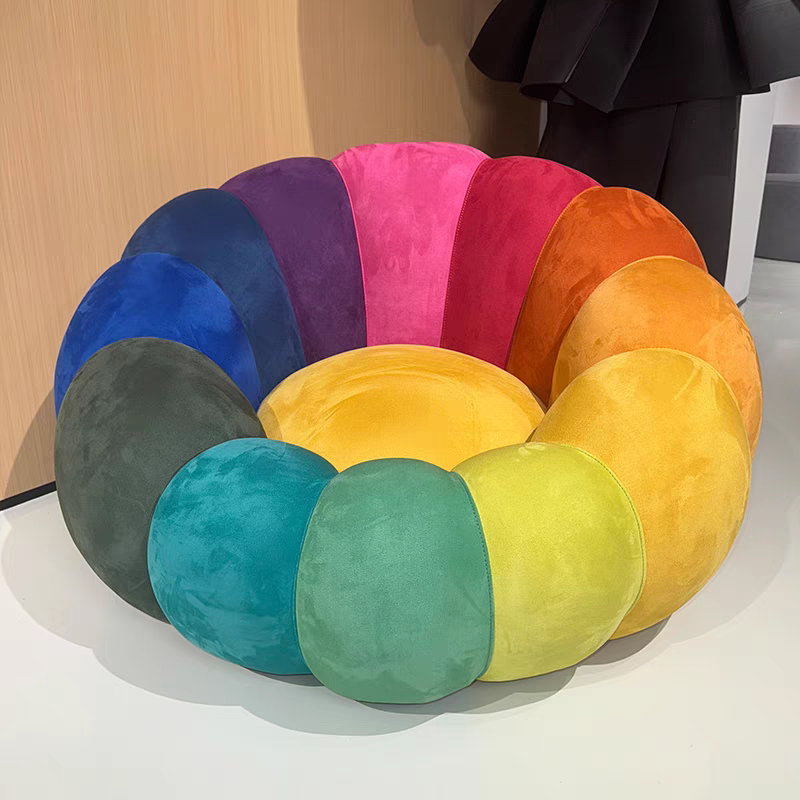 LIVARA B010 102CM Length Pink&Colorful Minimalist Style Dual-Layer High-Resilience Foam Compressed Sofa