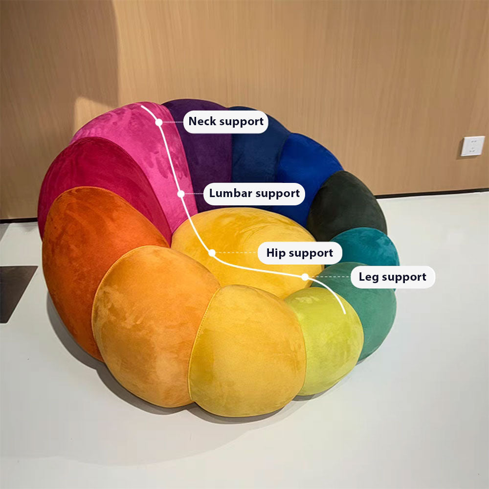 LIVARA B010 102CM Length Pink&Colorful Minimalist Style Dual-Layer High-Resilience Foam Compressed Sofa