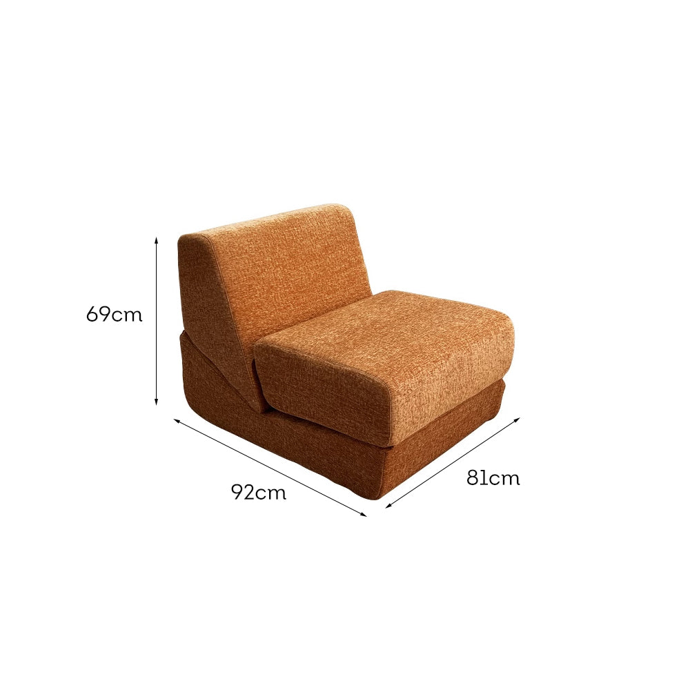 LIVARA B014 81cm Length Compressed Sofa/Chaise Lounge Velvet Fabric