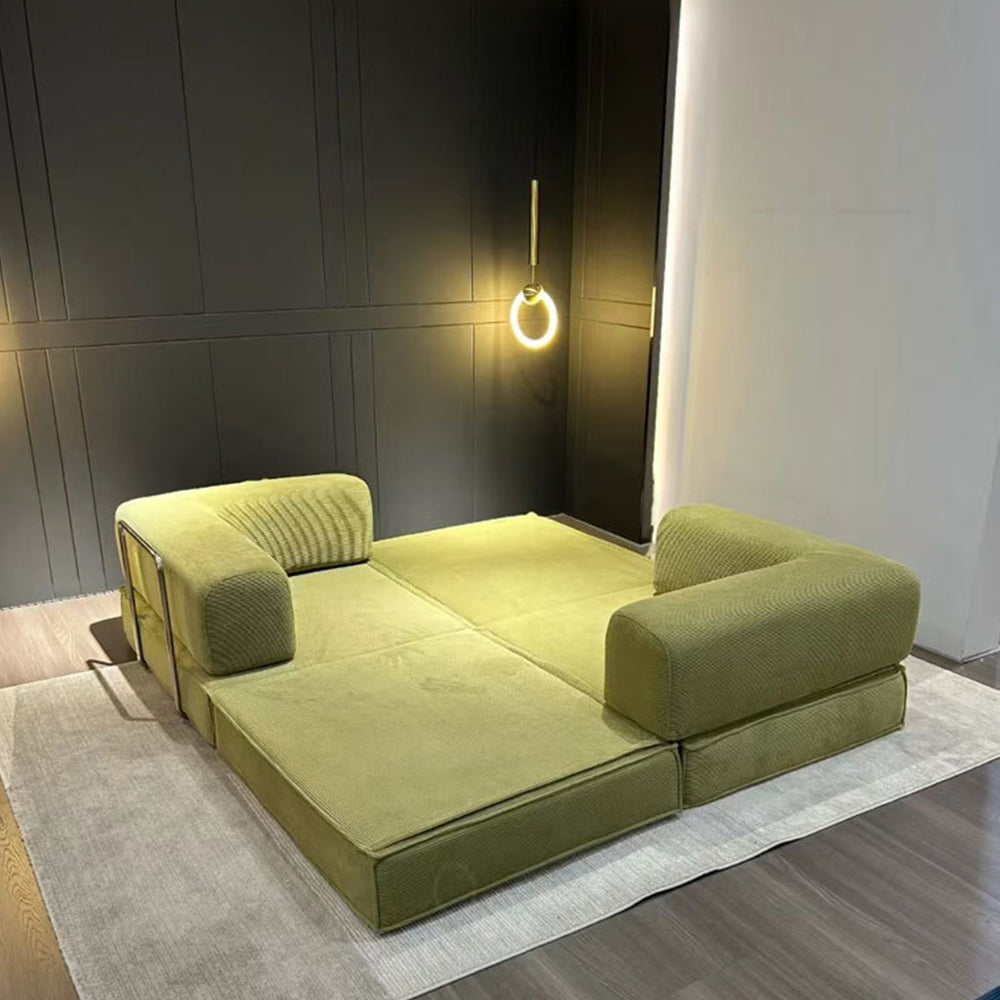 LIVARA B101 180/200/300cm Length Compressed Sofa Bed Corduroy Fabric Stainless Steel Frame