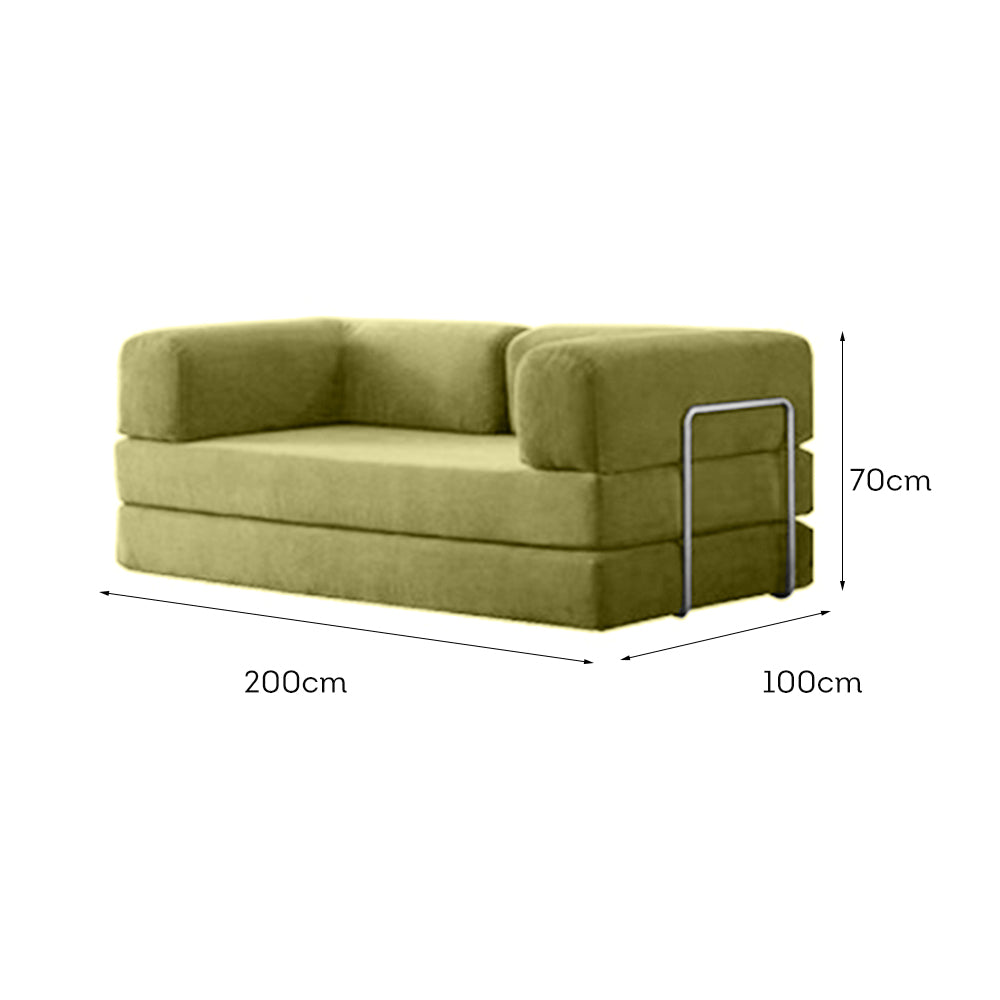 LIVARA B101 180/200/300cm Length Compressed Sofa Bed Corduroy Fabric Stainless Steel Frame