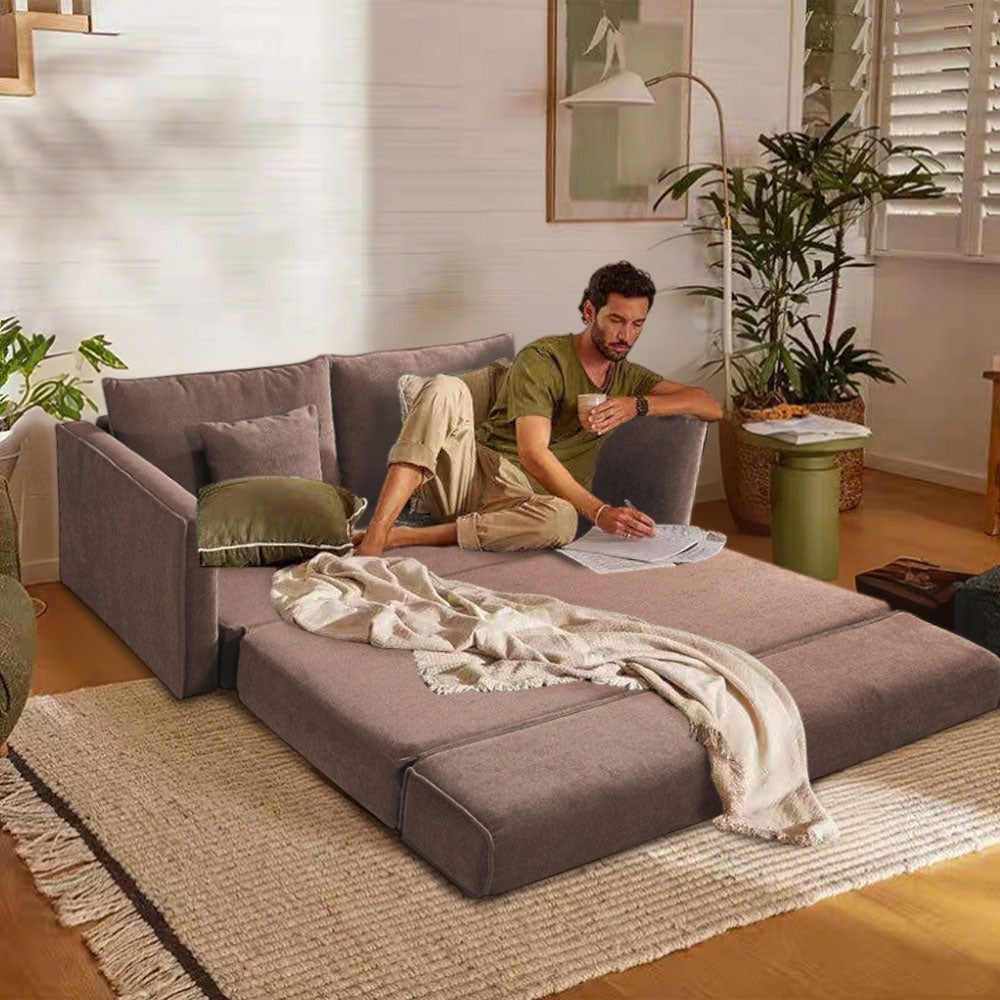LIVARA B103 200CM Length Grey&Coffee Dual-Layer High-Resilience Foam Compressed Sofa