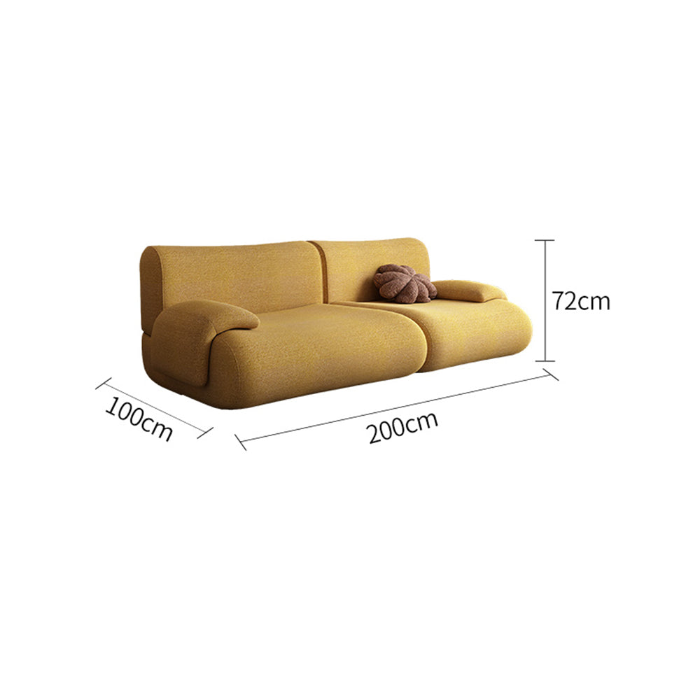 LIVARA B302 220cm Length Compressed Sofa Seamless Frameless Construction - Yellow