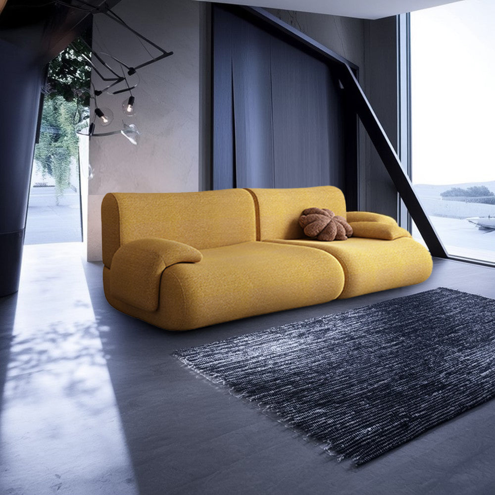 LIVARA B302 220cm Length Compressed Sofa Seamless Frameless Construction - Yellow