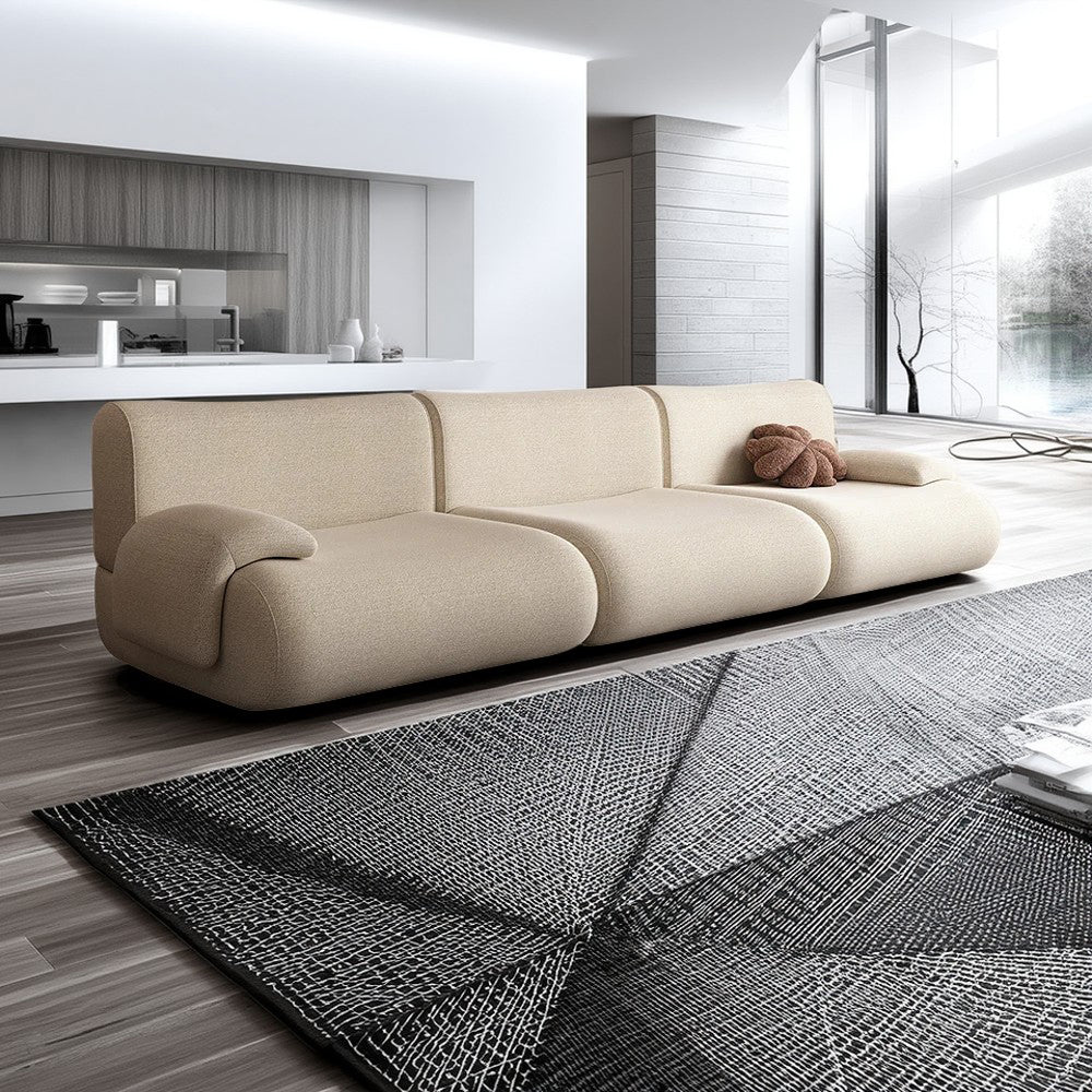 LIVARA B302 292cm Length Compressed Sofa Seamless Frameless Construction - Yellow