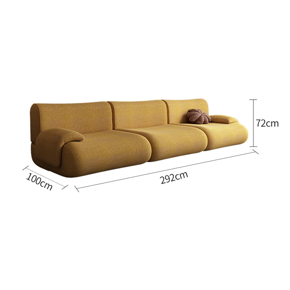 LIVARA B302 292cm Length Compressed Sofa Seamless Frameless Construction - Yellow