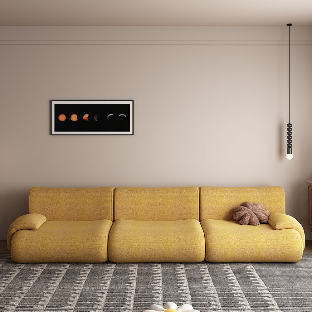 LIVARA B302 292cm Length Compressed Sofa Seamless Frameless Construction - Yellow