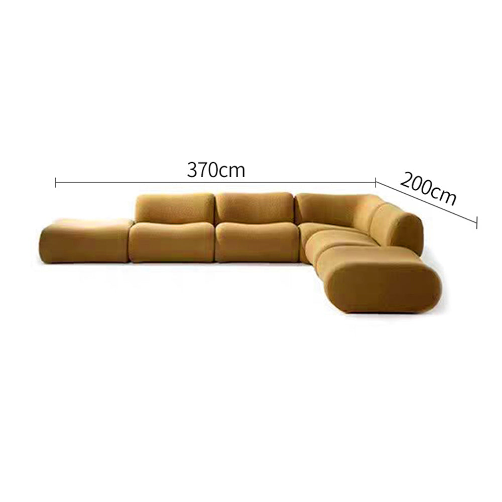 LIVARA B302 370cm Length Compressed Sofa Seamless Frameless Construction - Yellow