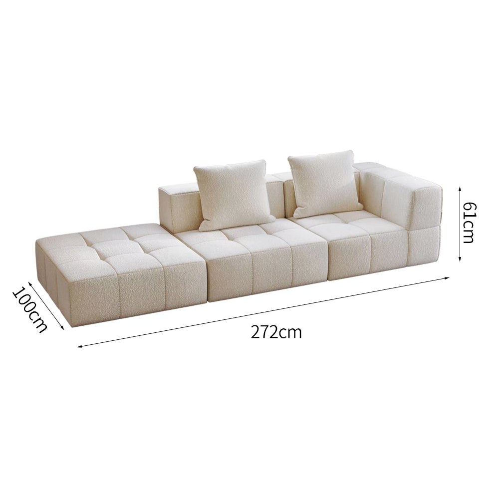 LIVARA B305 3-seater 272cm Length Compressed Sofa with Footrest Frameless Construction Design