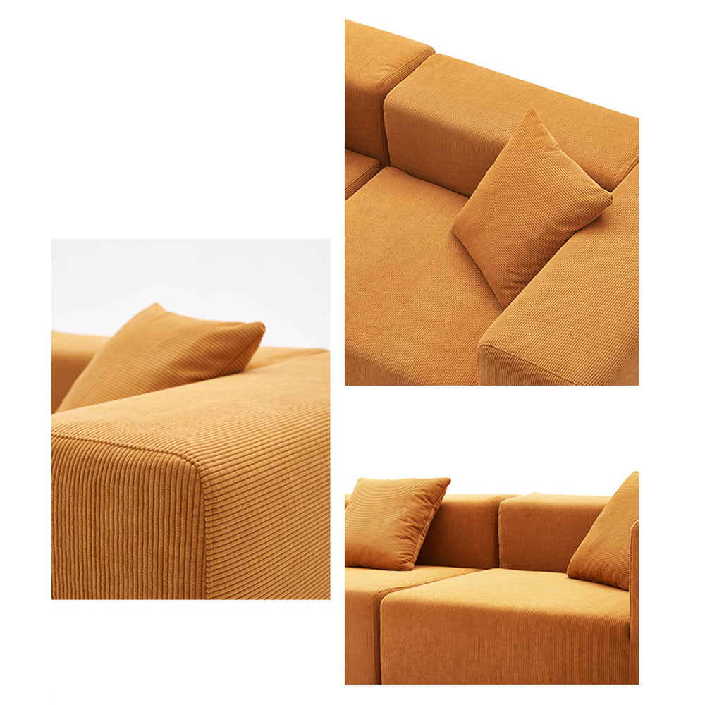 LIVARA B309 300cm Length Compressed Sofa Plush Comfort Frameless Construction Design - Caramel