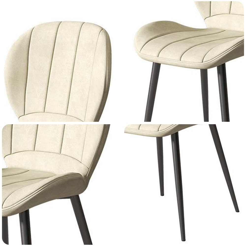 LIVARA DC1040 Faux Leather Fabric Dining Chair Carbon Steel Legs