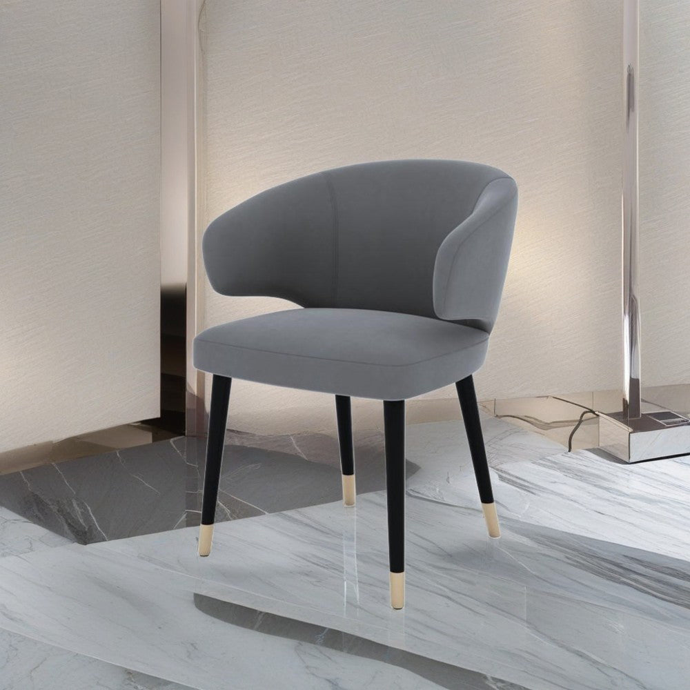 LIVARA DC1024 Faux Leather Fabric Dining Chair Solid Wood Frame