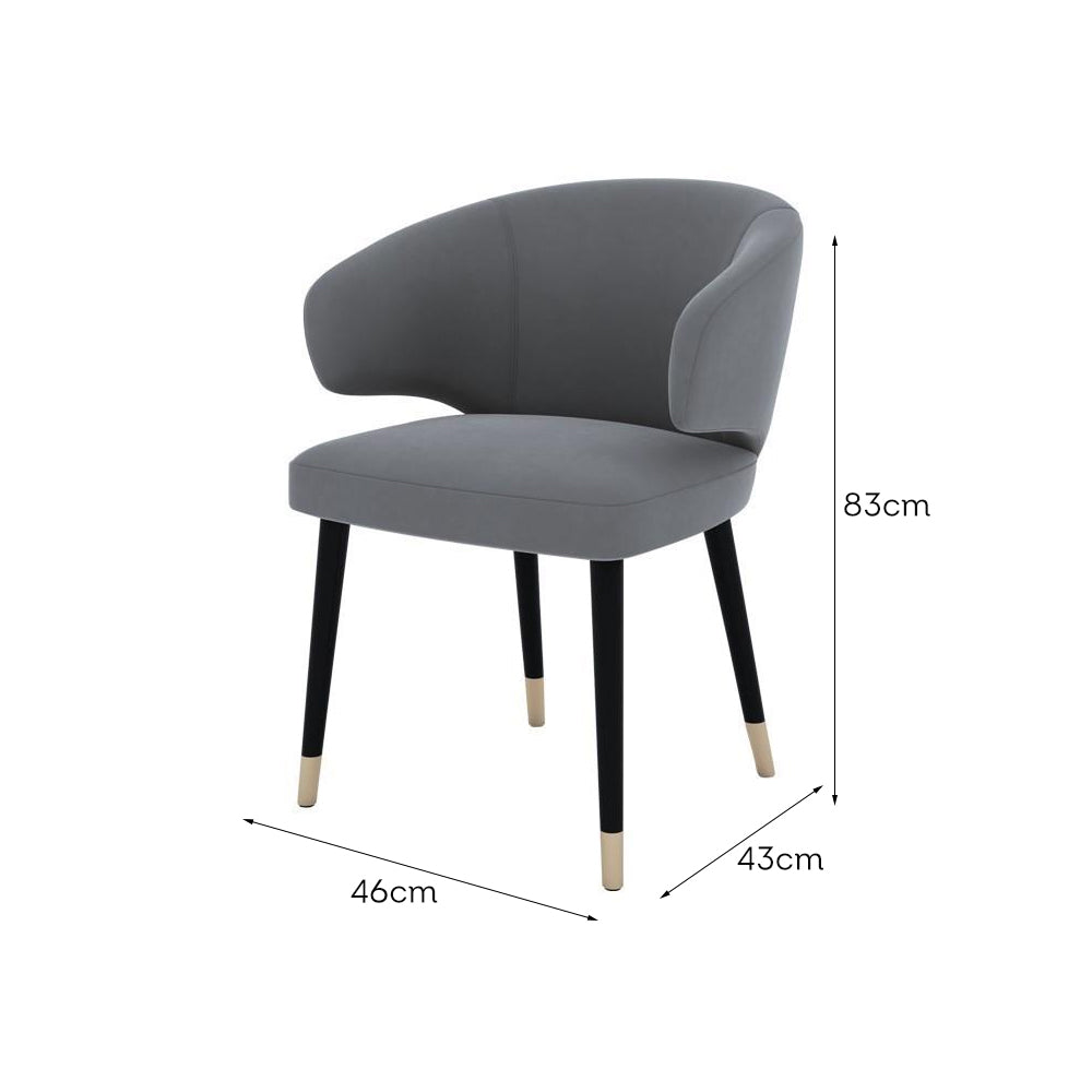 LIVARA DC1024 Faux Leather Fabric Dining Chair Solid Wood Frame