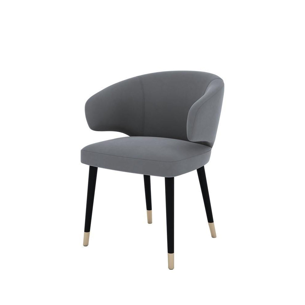 LIVARA DC1024 Faux Leather Fabric Dining Chair Solid Wood Frame