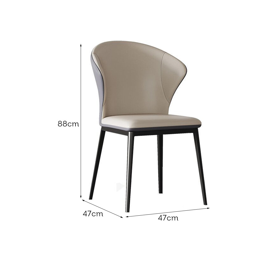 LIVARA DC1025 Faux Leather Fabric Dining Chair Solid Wood Frame