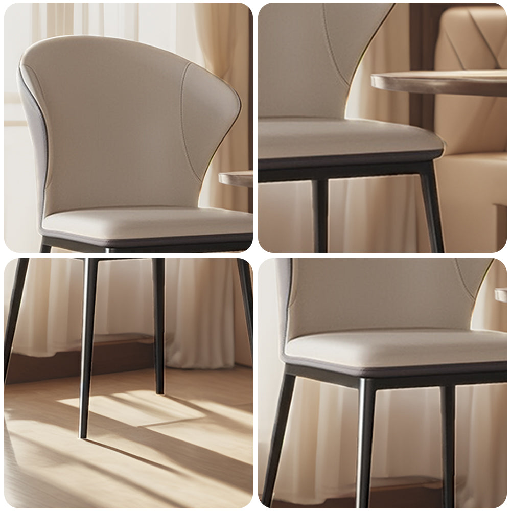 LIVARA DC1025 Faux Leather Fabric Dining Chair Solid Wood Frame